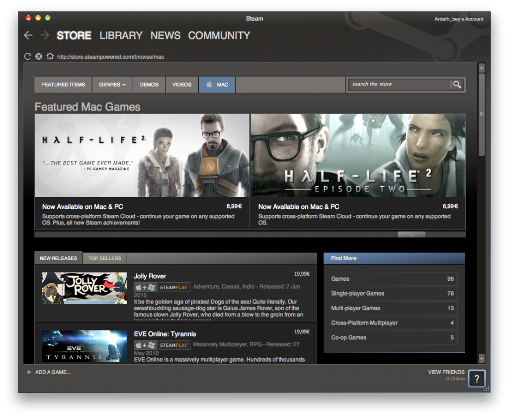 Steam for Mac screenshot